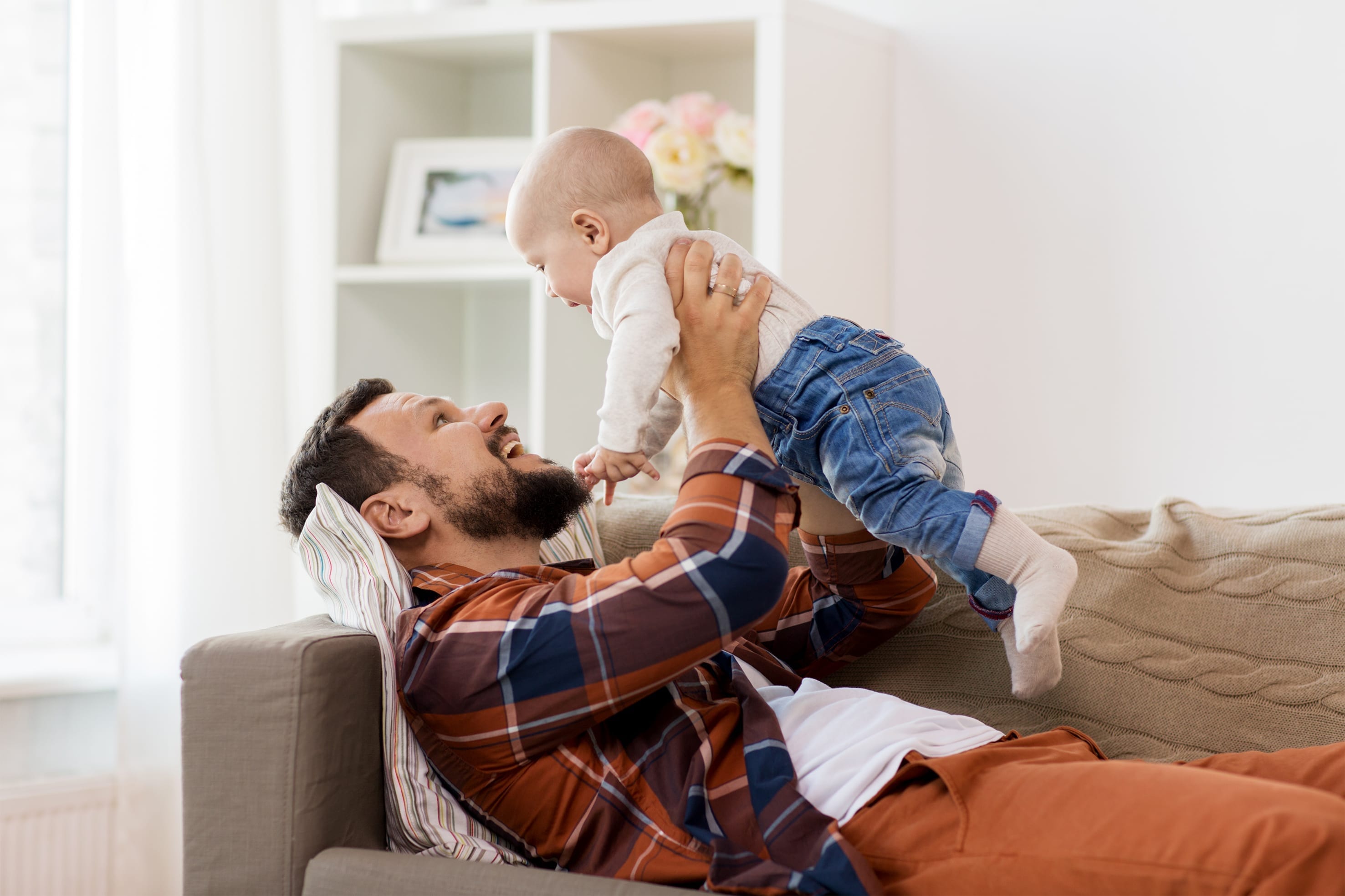 Mortgage services Man with baby